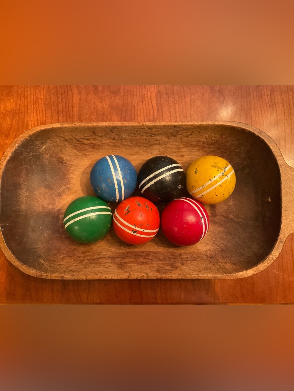 6 Vintage Wooden Croquet Balls